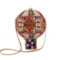 Alizekerr balão de ar quente em forma de cristal sacos de noite feminino luxo elegante único strass circular embreagem bolsas festa casamento