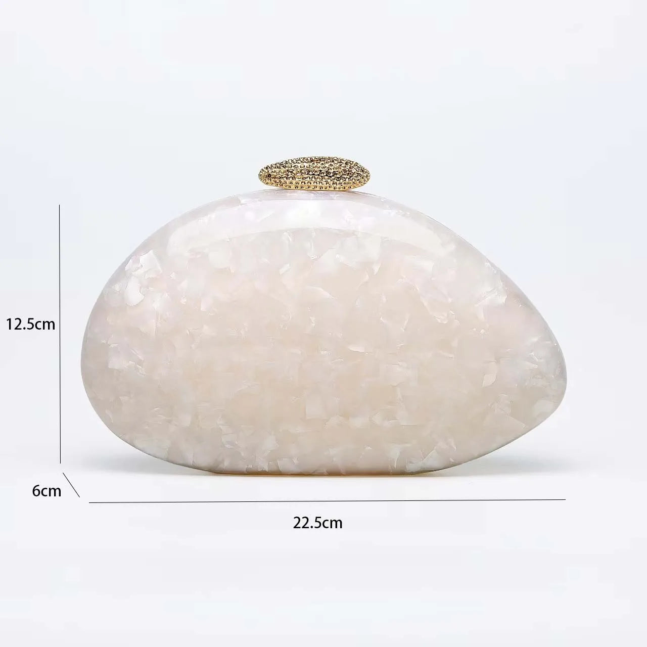 Oval artesanal pérola mármore metal fecho acrílico sacos de noite feminino mini embreagem praia verão senhora bolsas festa casamento