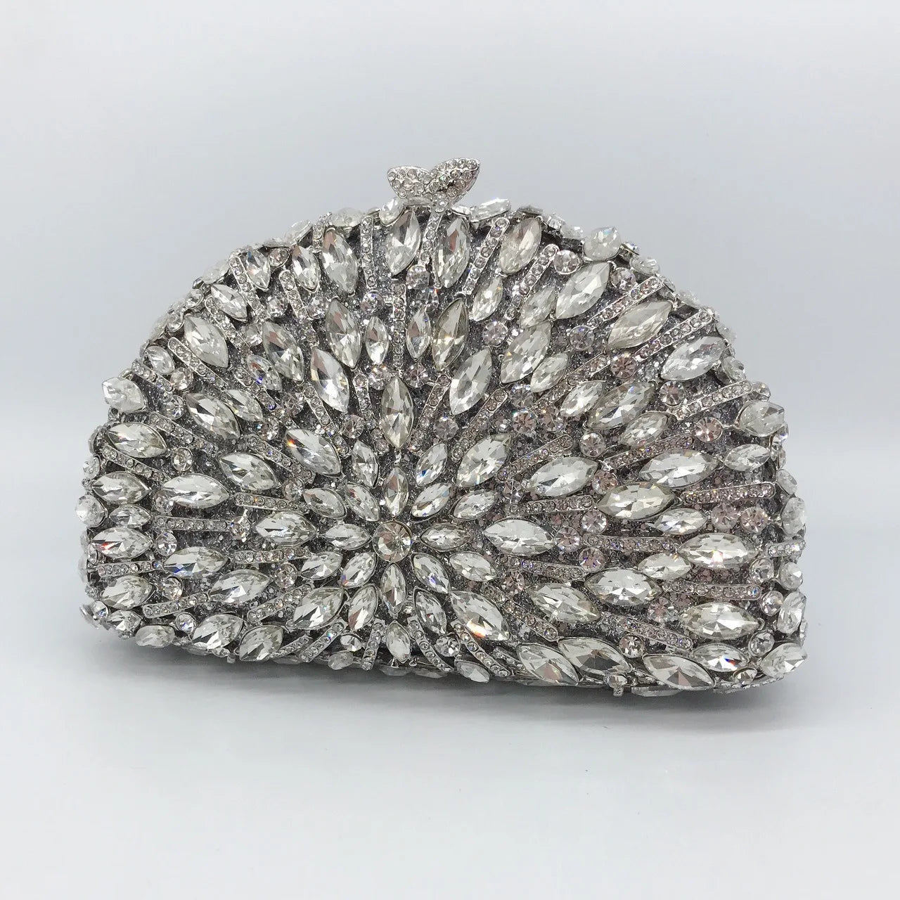 Esplêndido saco de jantar de diamante de metal, cheio de diamantes, saco de moda portátil para vestidos de banquete feminino bolsa de strass