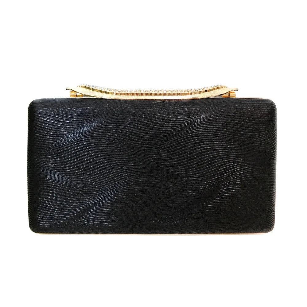 Bolsa de mão feminina elegante, bolsa de mão verde para mãe da noiva/noivo, fivela de strass, superfície plissada, bolsa quadrada