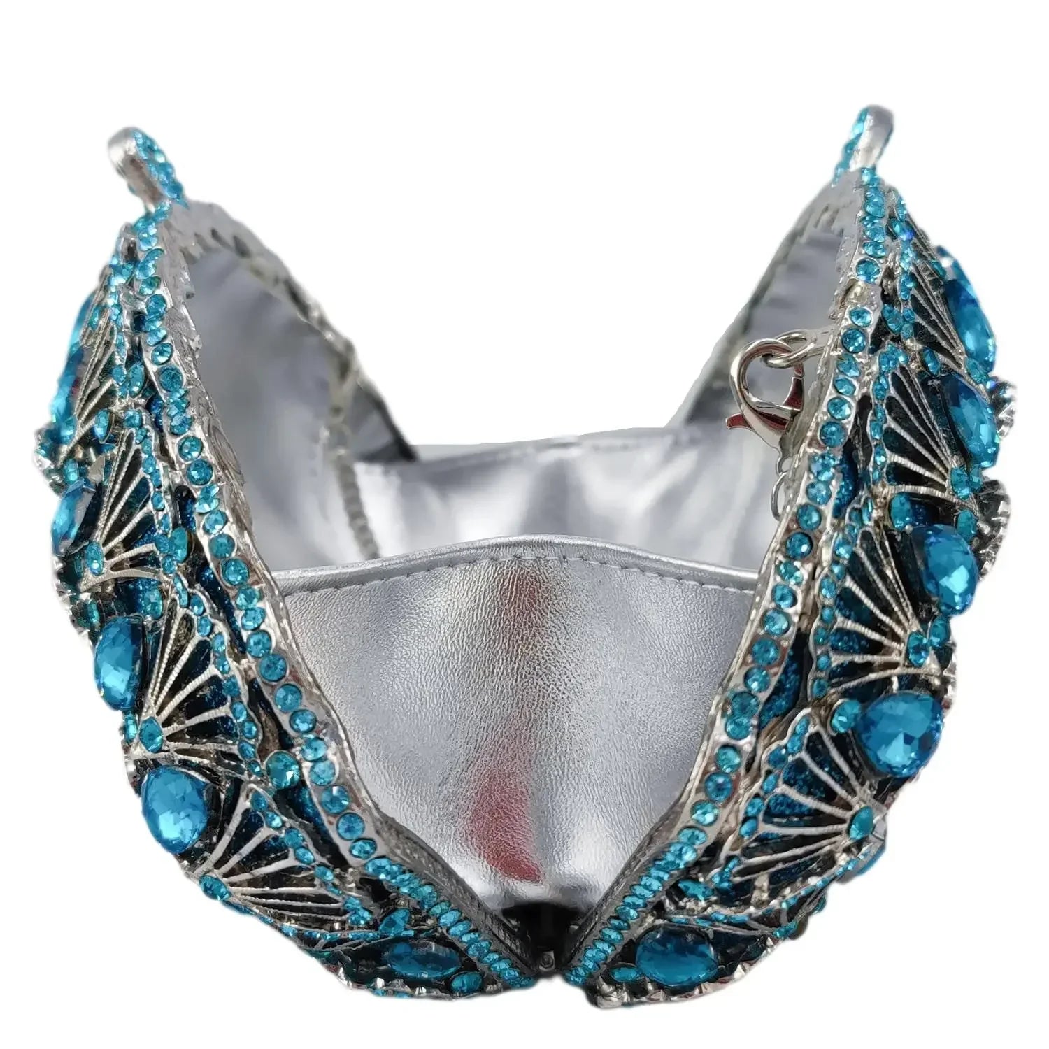 Boutique de fgg luz azul cristal sacos de embreagem para mulheres pavão noite bolsa nupcial casamento strass minaudiere bolsas saco