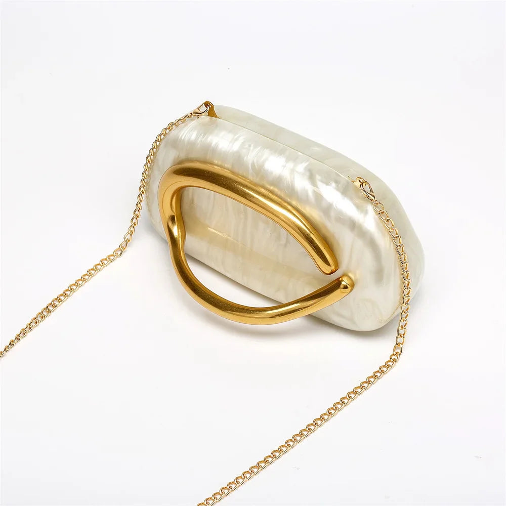 Mulheres grande bronze metal nome acrílico caixa embreagem sacos de noite nupcial bolsas e bolsas praia presente luxo designer bolsa