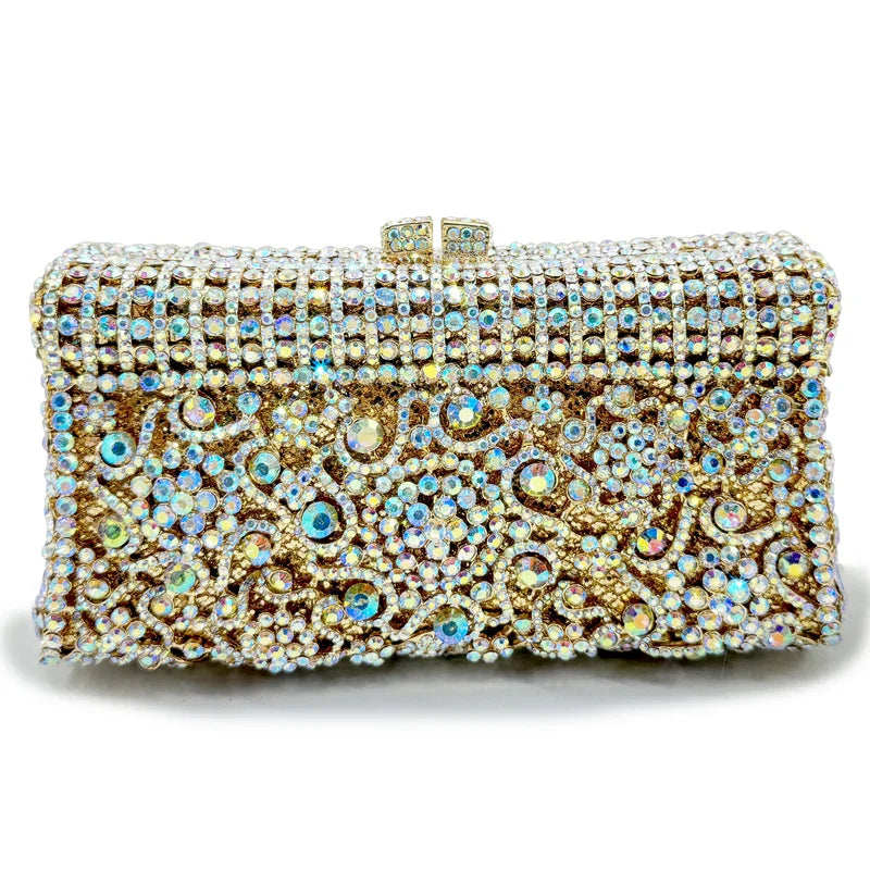 Bolsa feminina feita à mão de cristal, bolsa de mão para noite, vintage, banquete, festa de casamento, designer, elegante, vestido, presente