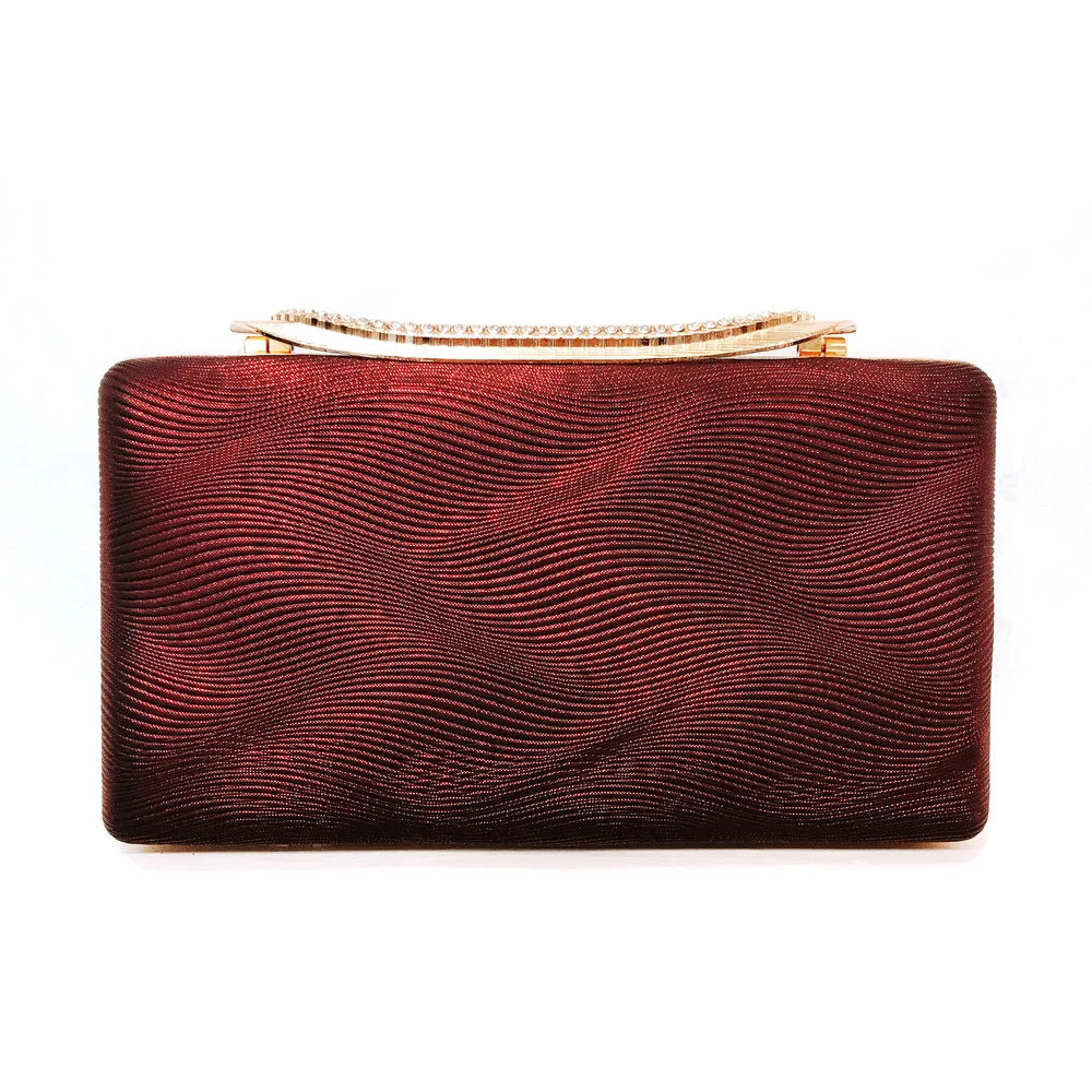 Bolsa de mão feminina elegante, bolsa de mão verde para mãe da noiva/noivo, fivela de strass, superfície plissada, bolsa quadrada