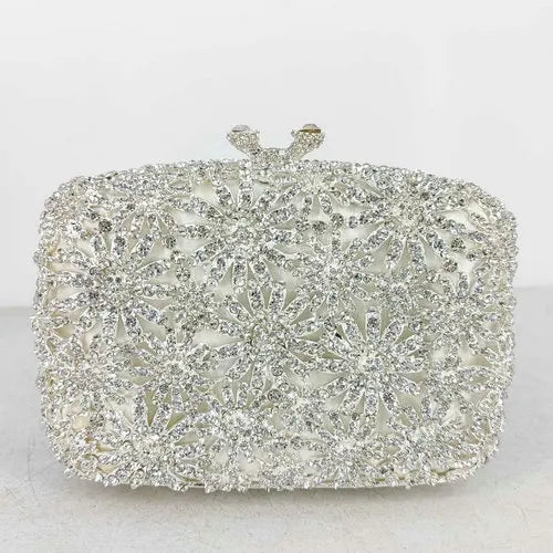 Boutique de fgg crisântemo flor sacos de noite e embraiagens feminino cristal embreagem festa casamento strass bolsas bolsas