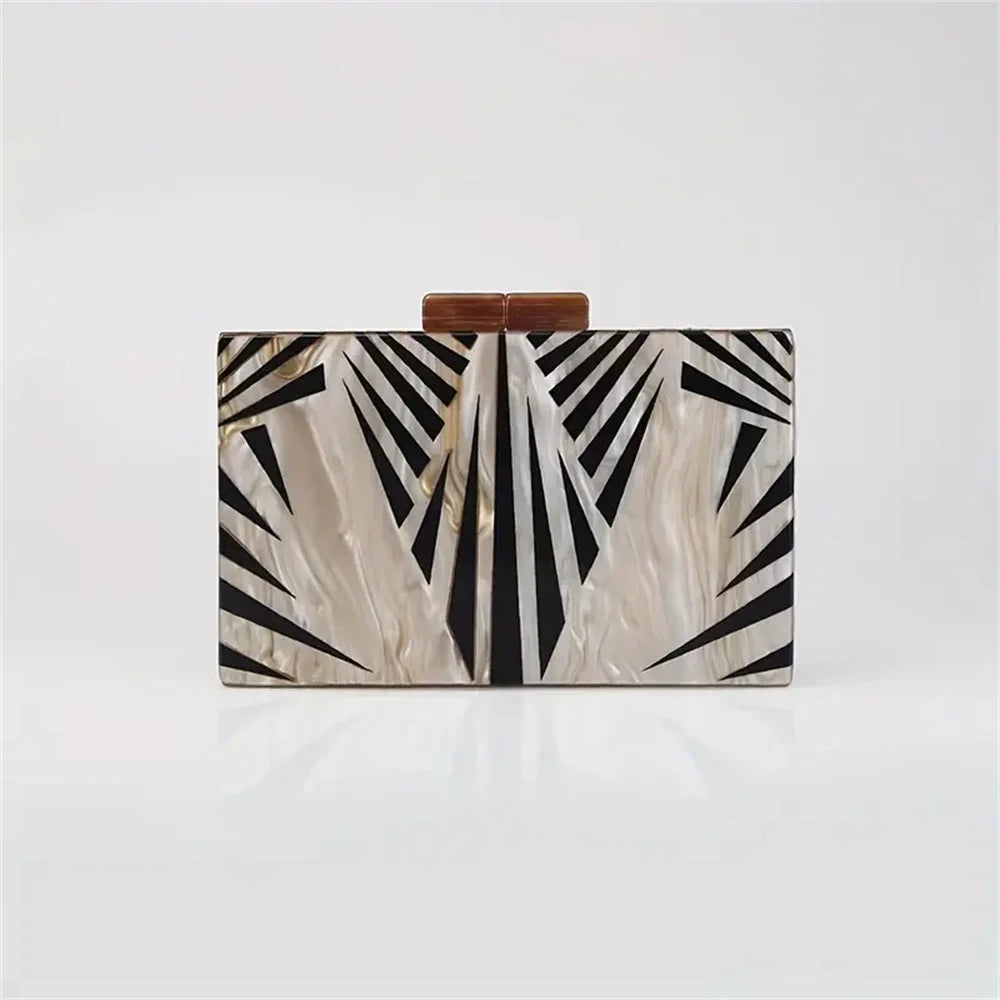 Mármore nu preto listrado acrílico bolsa feminina ombro noite garras saco festa de casamento designer senhora aleta bolsa caixa