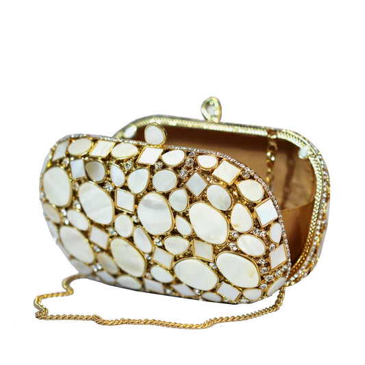 Afnan Noir Mother of Pearl Clutch